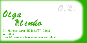 olga mlinko business card